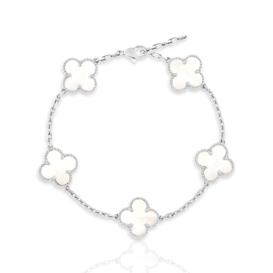 Glücksbringer Armband - weiß (silber)