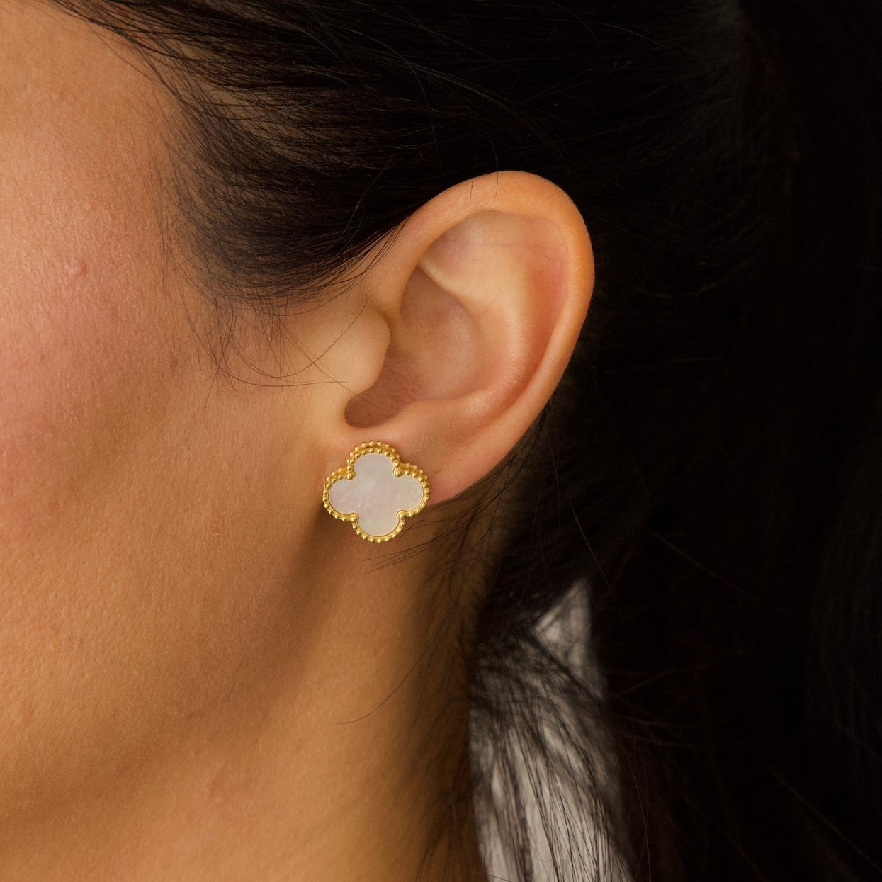 Glücksbringer Ohrringe - weiß