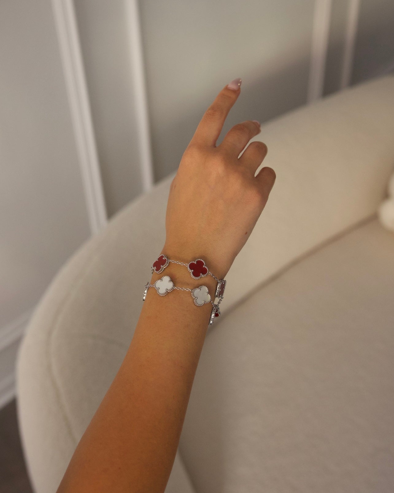 Glücksbringer Armband - weiß (silber)