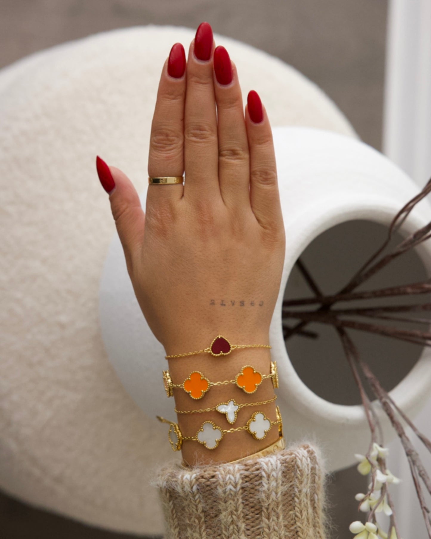 Glücksbringer Armband - weiß