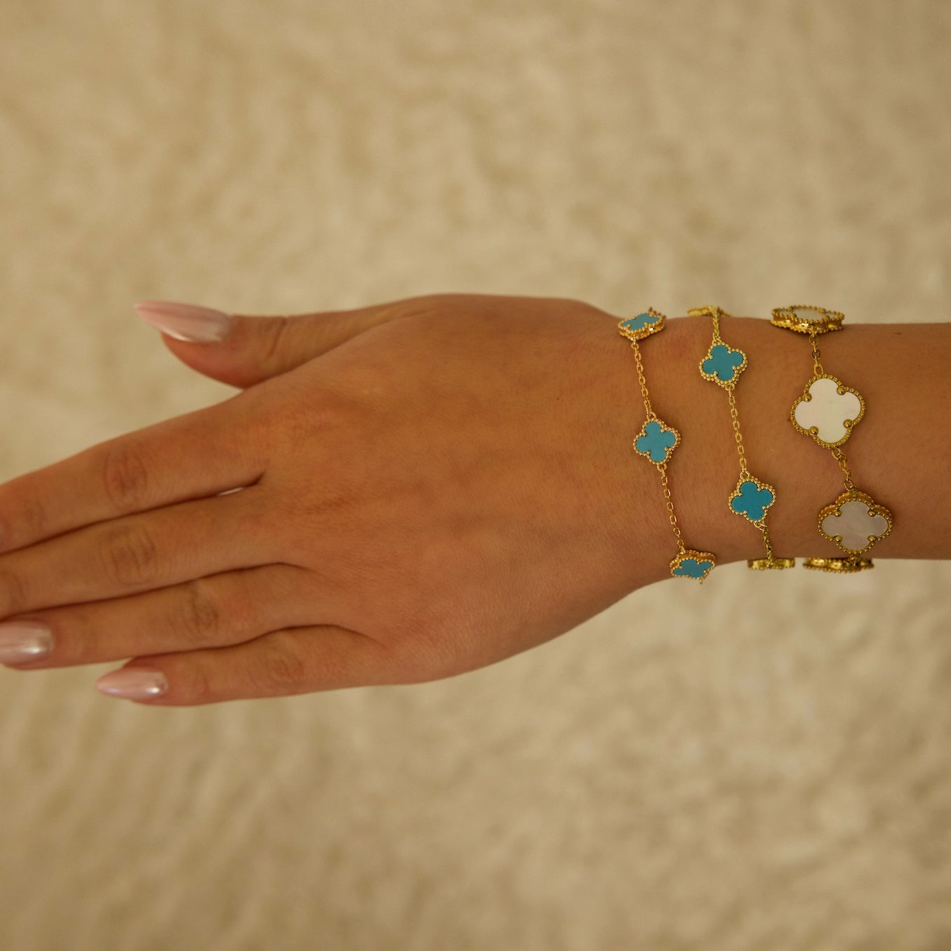 Mini Glücksbringer Armband - türkis