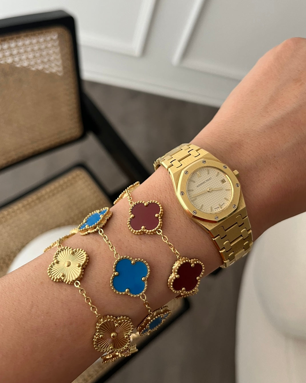 Glücksbringer Sparset (dunkel-rot) - Armband, Halskette, Ohrringe