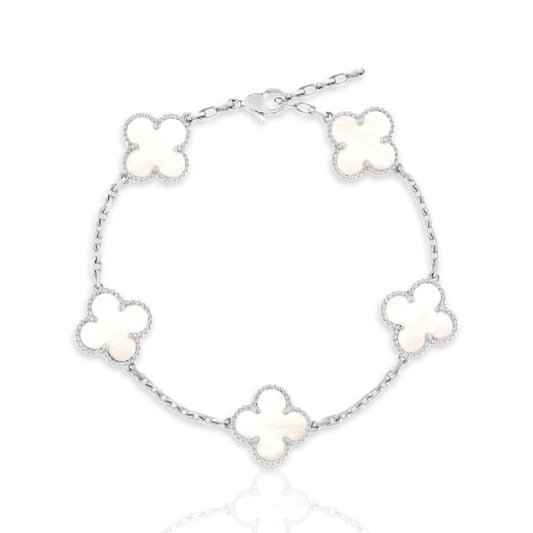 Glücksbringer Armband - weiß (silber)
