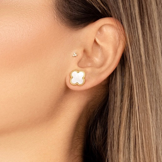 Glücksbringer Ohrringe - weiß