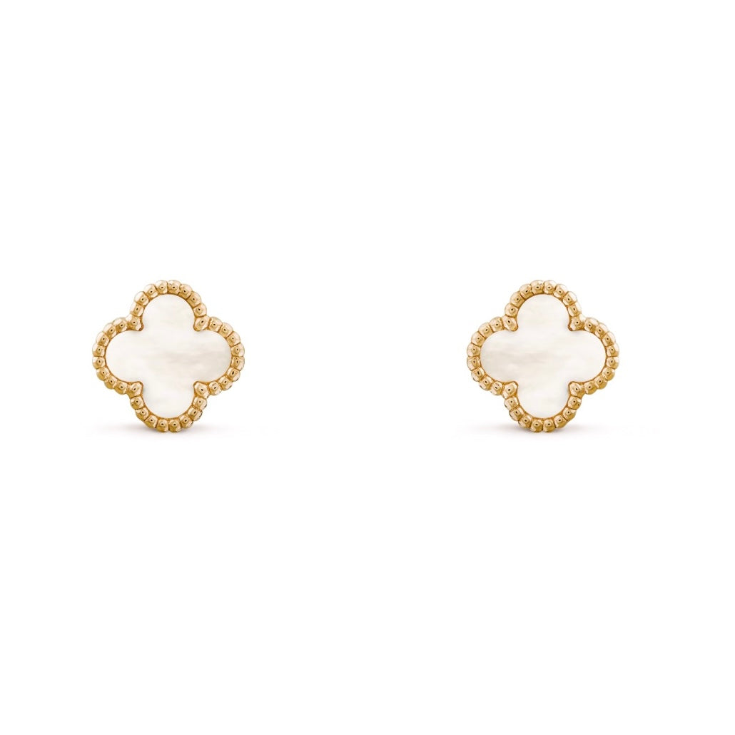 Mini Glücksbringer Ohrringe - weiß