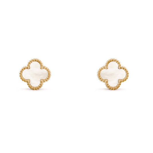 Mini Glücksbringer Ohrringe - weiß