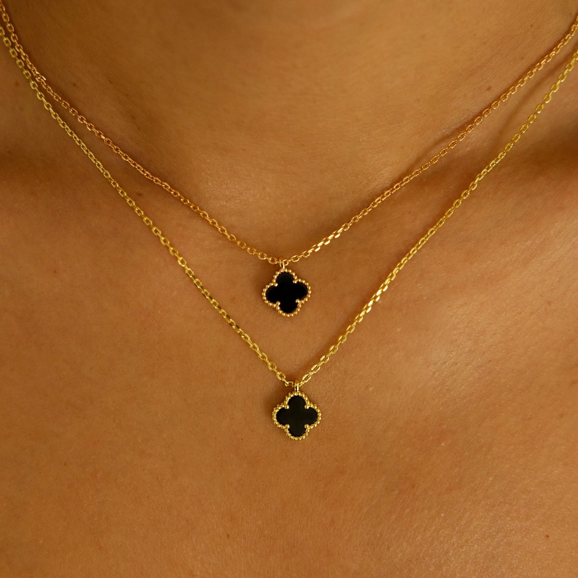 Mini Glücksbringer Halskette - schwarz