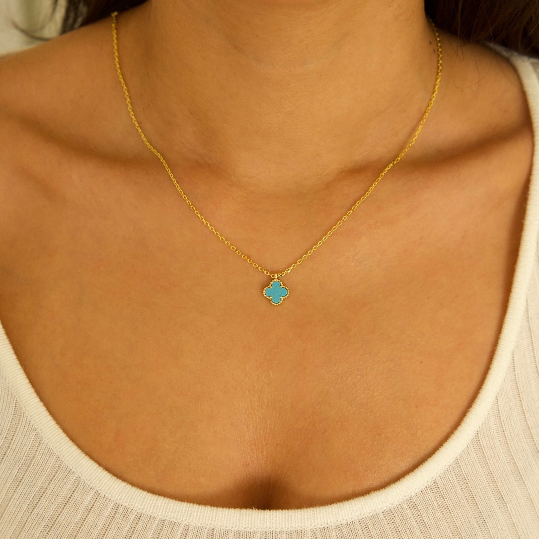 Mini Glücksbringer Halskette - türkis