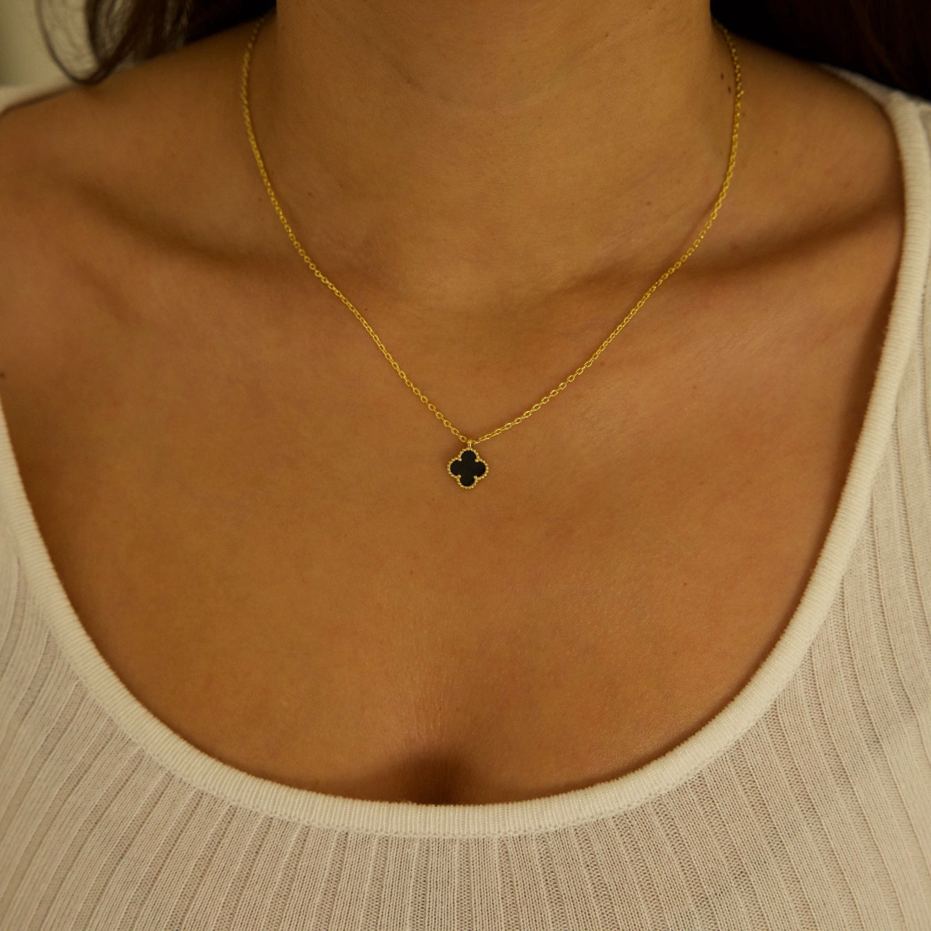 Mini Glücksbringer Halskette - schwarz