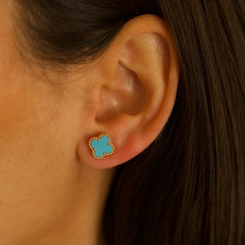 Mini Glücksbringer Ohrringe - türkis