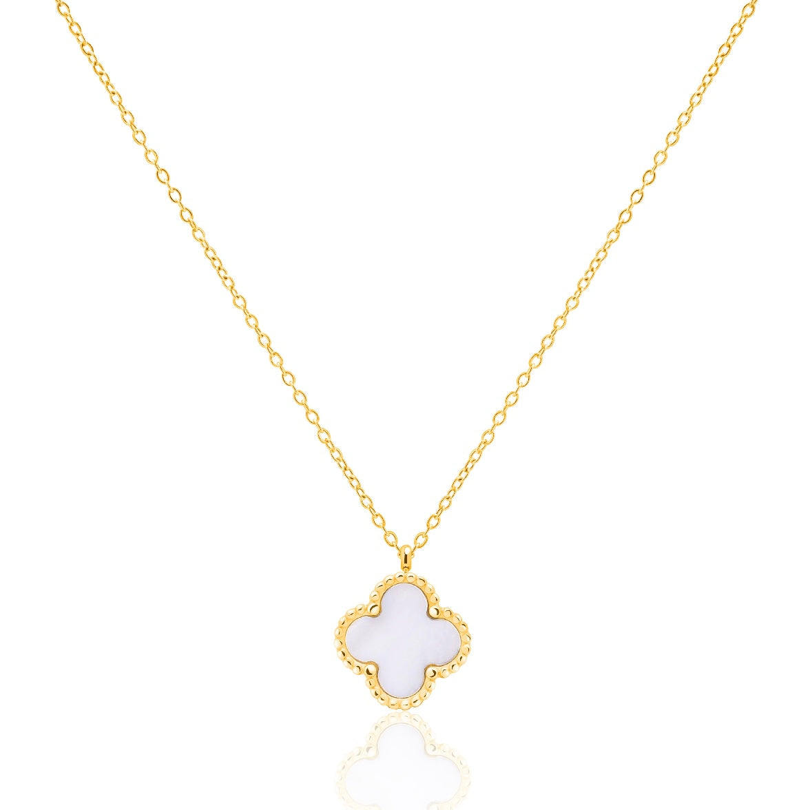 Mini Glücksbringer Halskette - weiß